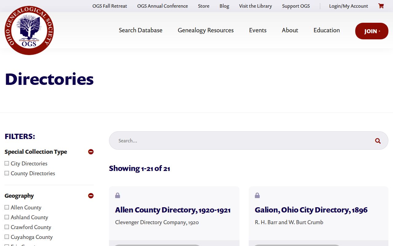 Brunswick city directory research at Ohio Genealogical Society directory holdings