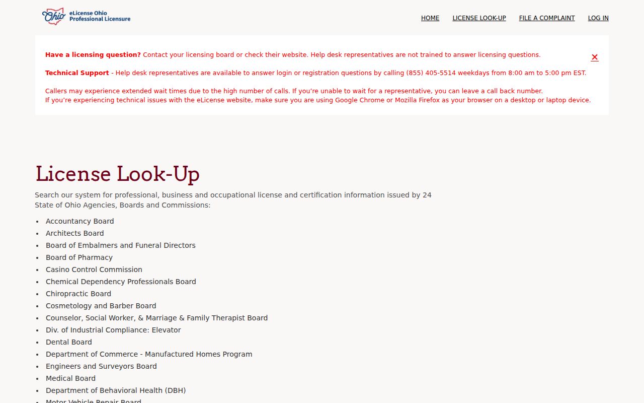 Brunswick residents directory Ohio professional license lookup