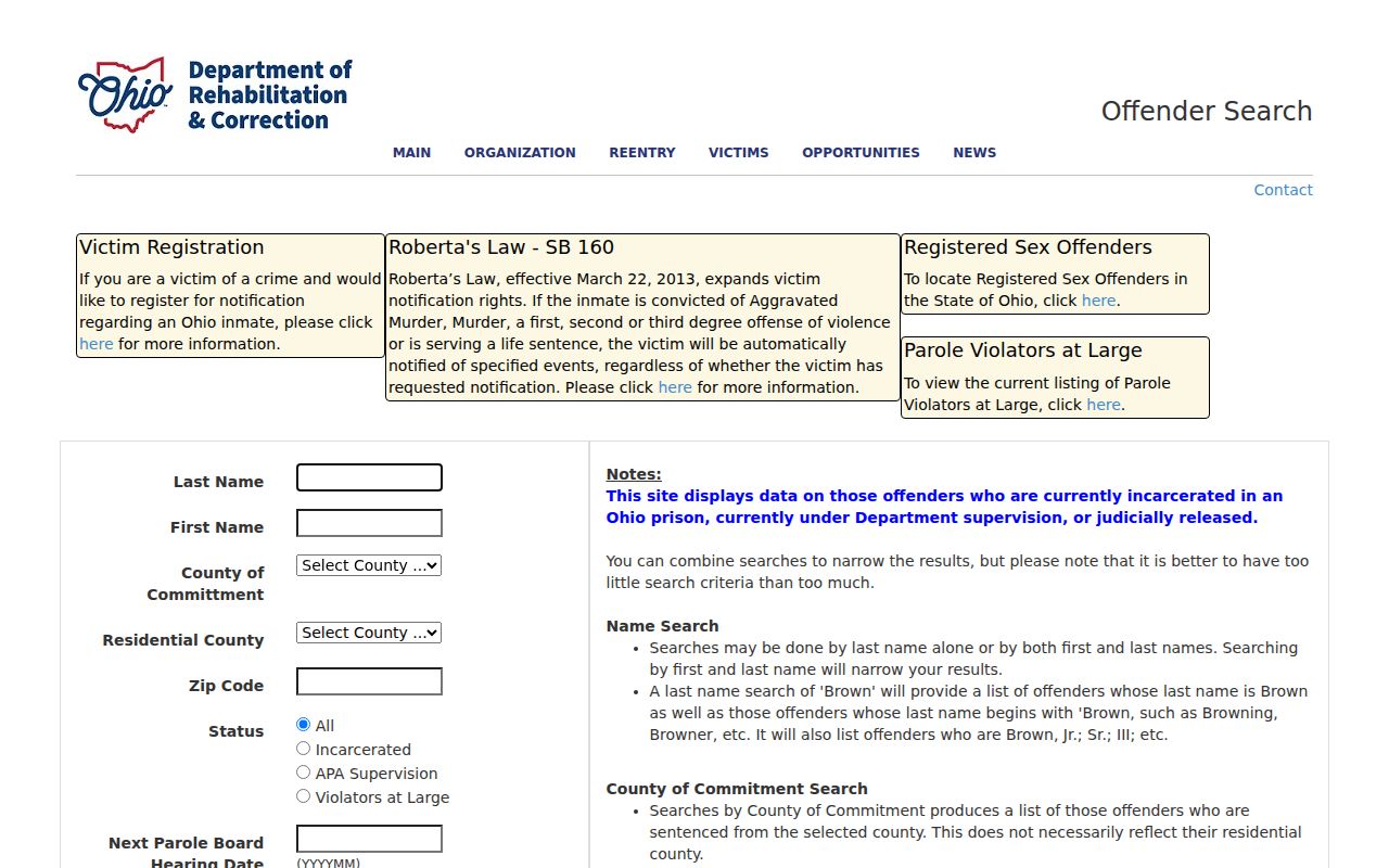 Brunswick residents directory Ohio offender search screen