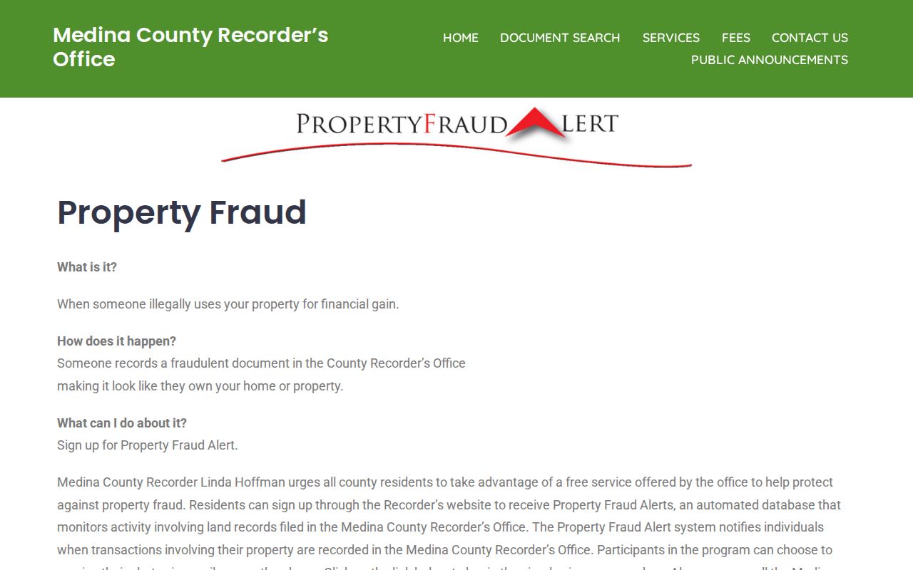 Brunswick neighbors Medina County property fraud alert source