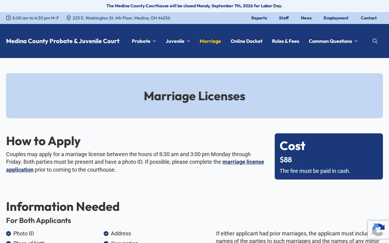 Brunswick previous residents Medina County marriage records source